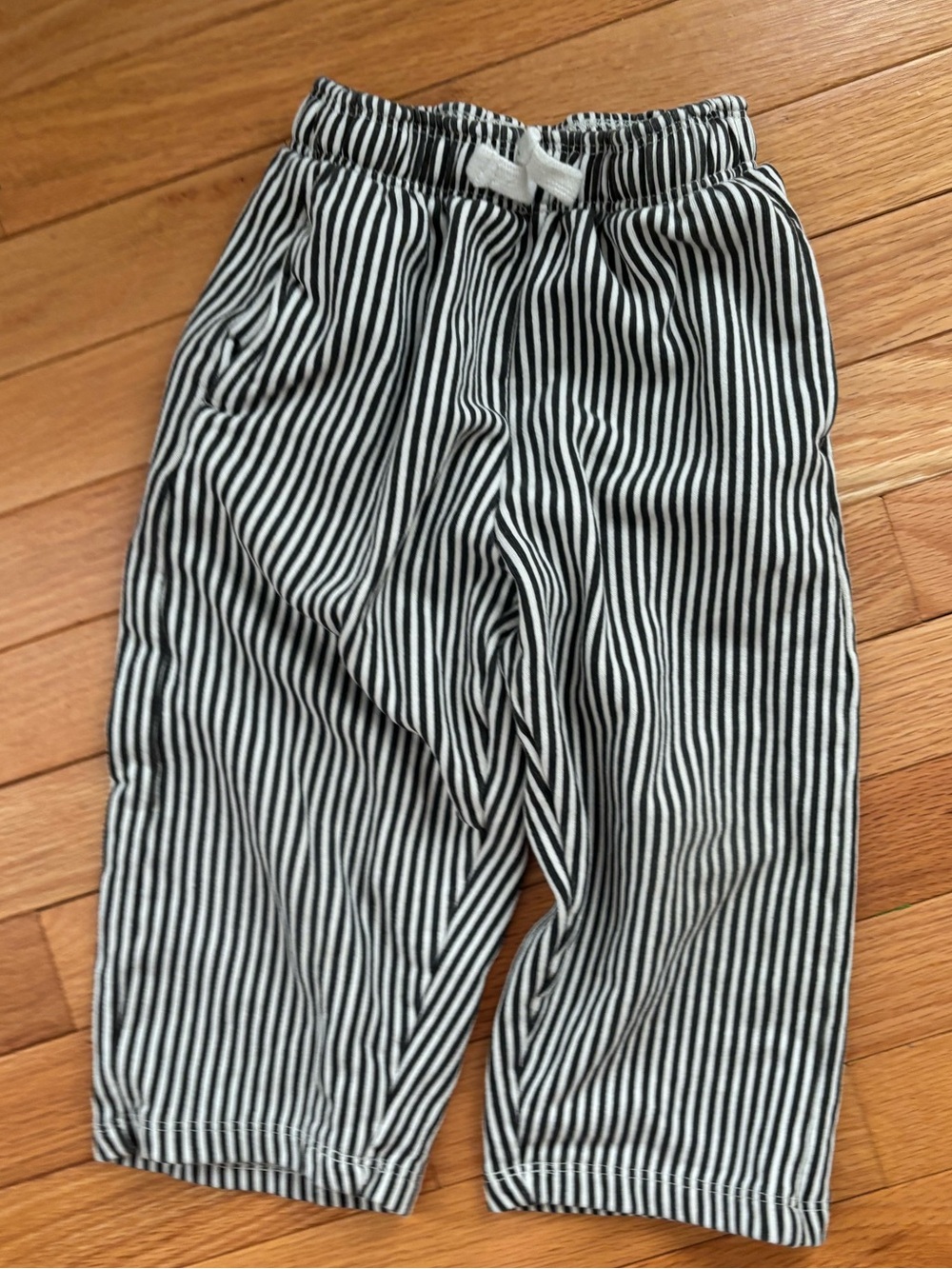 Zara Black and White Striped Kids baggy soft pants